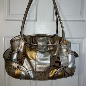 Patchwork Metallic Tote Bag